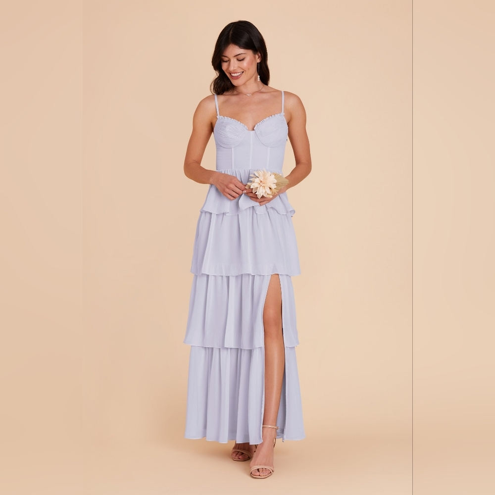 Birdy Grey lola bridesmaid dress in periwinkle blue chiffon
